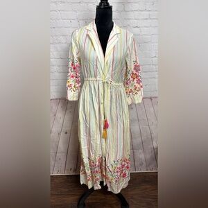 Max Fashion Indoor Blooms liva‎ lightweight long overlay jacket, sz S, NWT